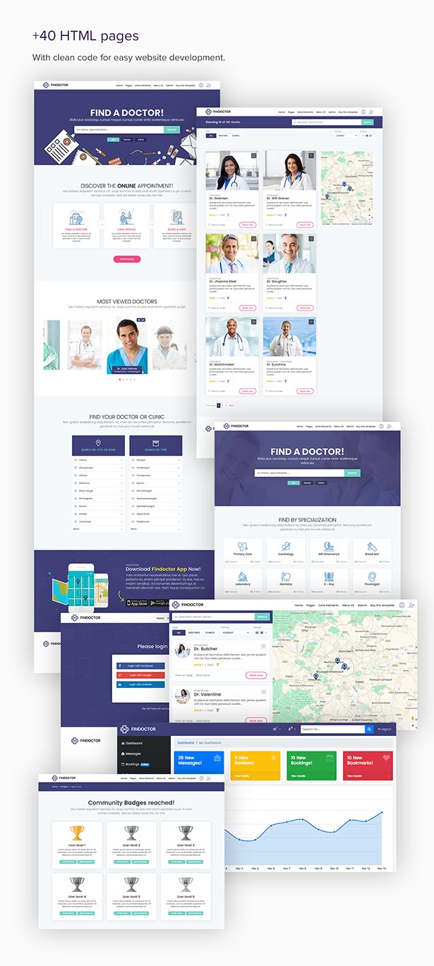 Findoctor - Doctors directory and Book Online template