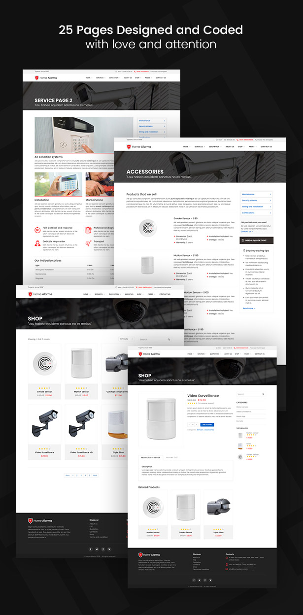 HomeAlarms - Security Systems Site Template