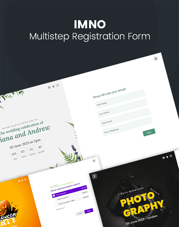 Imno - Multipurpose Registration Form Wizardr